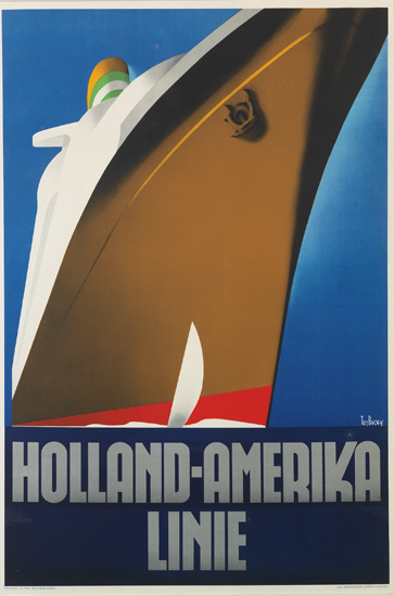 WILLEM FREDERICK TEN BROEK (1905-1993). HOLLAND-AMERIKA LINIE. 1936. 37x24 inches, 96x62 cm. Joh. Enschede En Zonen, Haarlem.